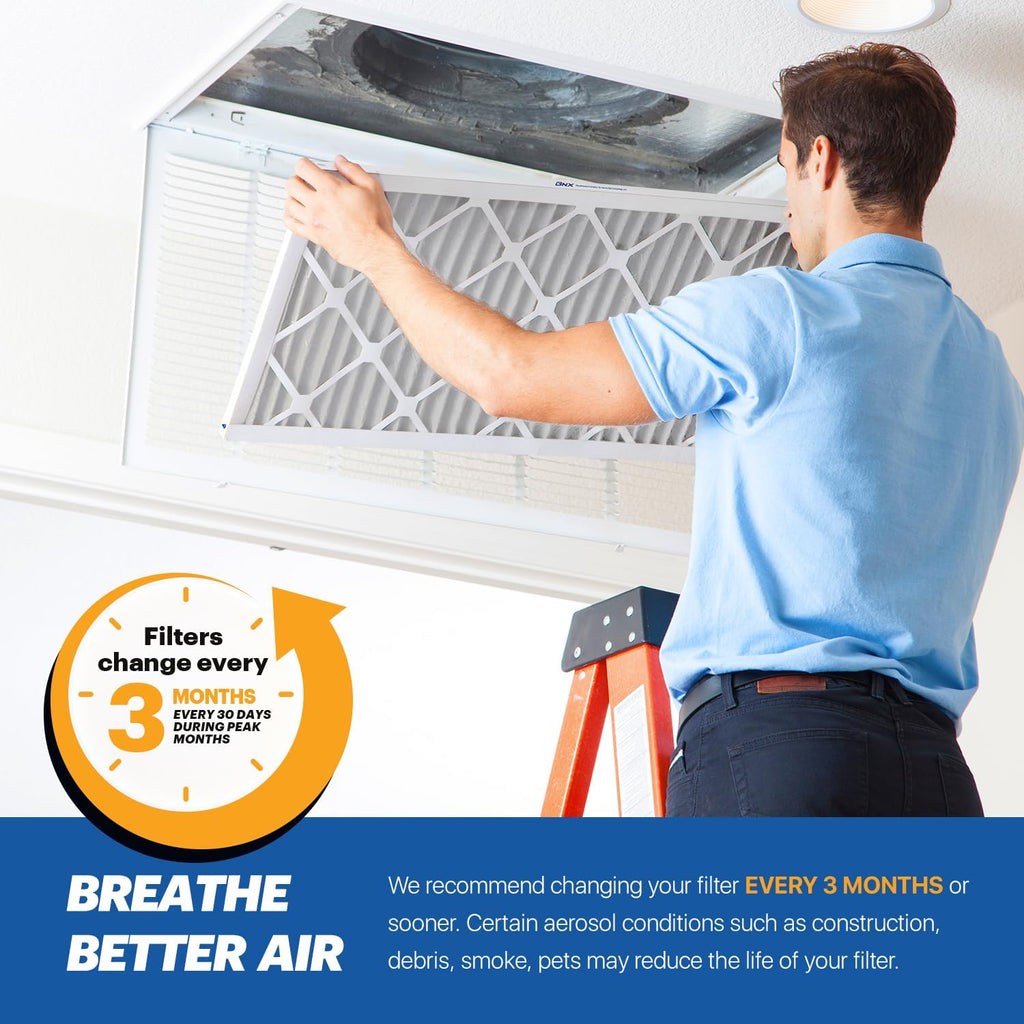 BNX TruFilter 16x25x1 MERV 10 (4-Pack) AC Furnace Air Filter - MADE IN USA - Pleated Air Conditioner HVAC AC Furnace Filters - Removes Odor, Mold, Bacteria, Smoke