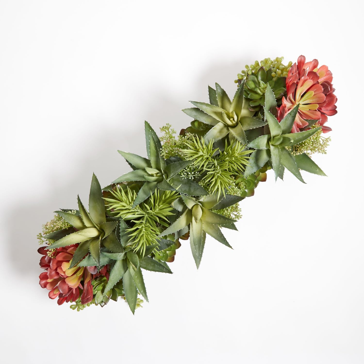 CG Hunter Oblong Faux Succulent Arrangement, Premium Artificial Indoor Plant Enhances Interior Design, Display on any Surface in Your Home Adding an Inviting Touch of Nature, Grey Planter Pot Included