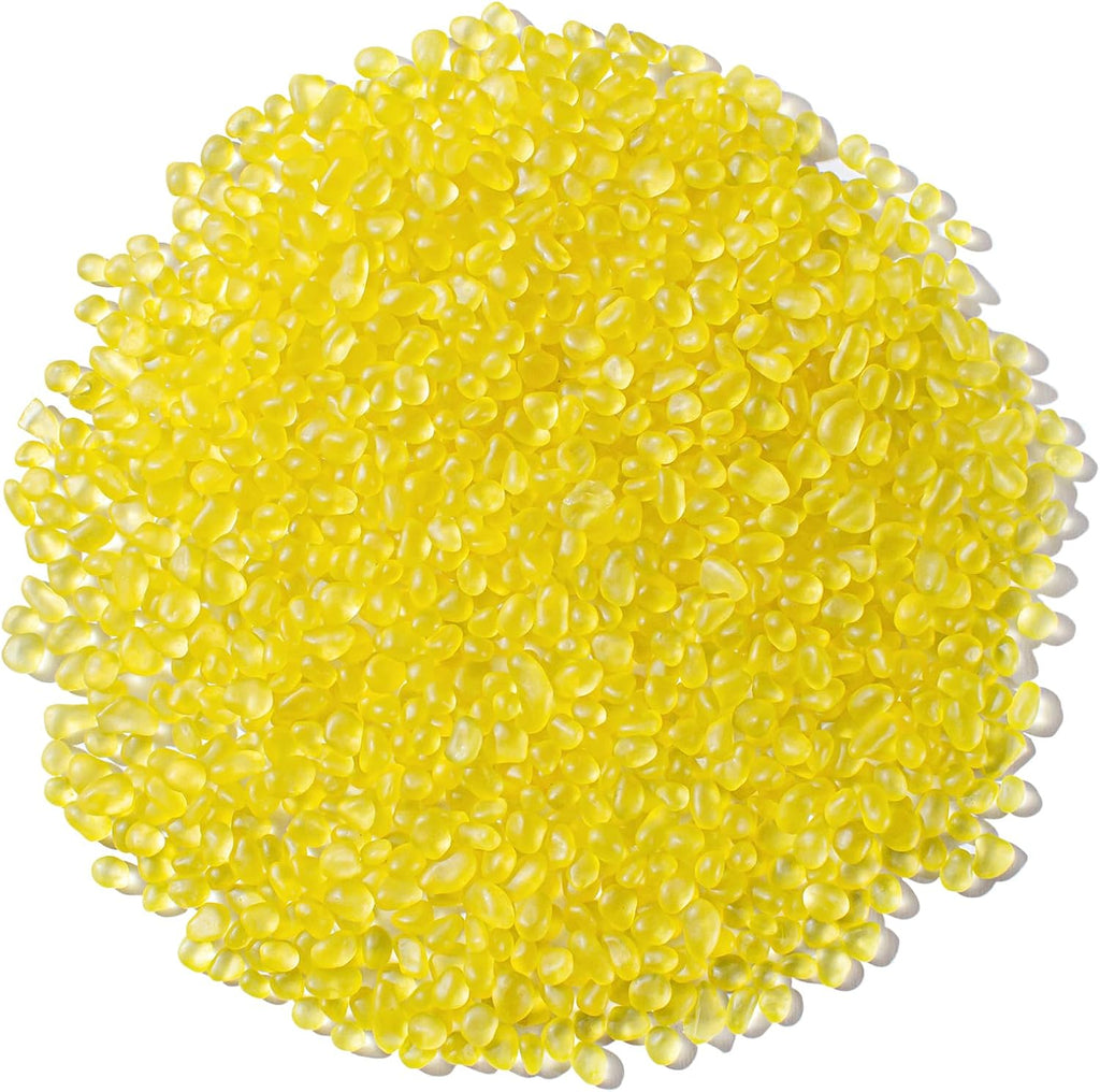 Keedolla Aquarium Rocks Betta Fish Tank Gravel, 48oz Frosted Sea Glass Marbles Gemstones for Vase Fillers, DIY Crafts and Home Decor - Yellow, 6-9mm