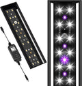 8-INCH LED UVB Light for Reptiles, LED Reptile Light Fixture Controller with Dimming and 4 UVI Modes, 8W Aluminum UVA UVB Lamp for Turtles, Snakes, and Bearded Dragons, 6500K