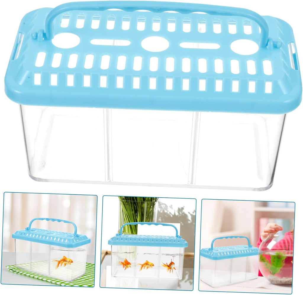 VOSAREA Transparent Fish Breeding Box with Compartment Dividers Fish Isolation Tank for Betta Shrimp Easy to Clean Portable Design Safe Material Increases Survival Rate