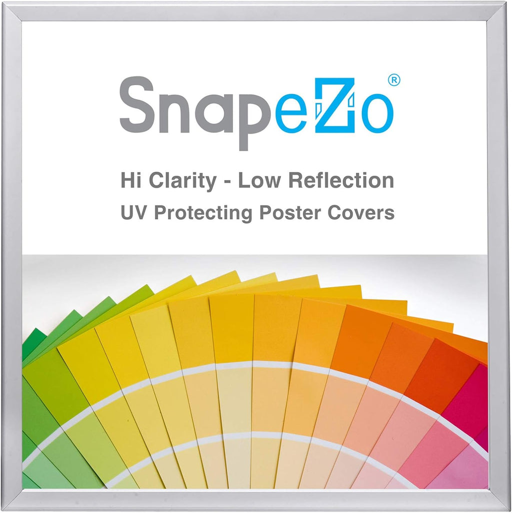 SnapeZo Poster Frame 36x36, Silver, 1.25 Inch Aluminum Profile, Front-Loading Snap Frame, Wall Mounting, Professional Series