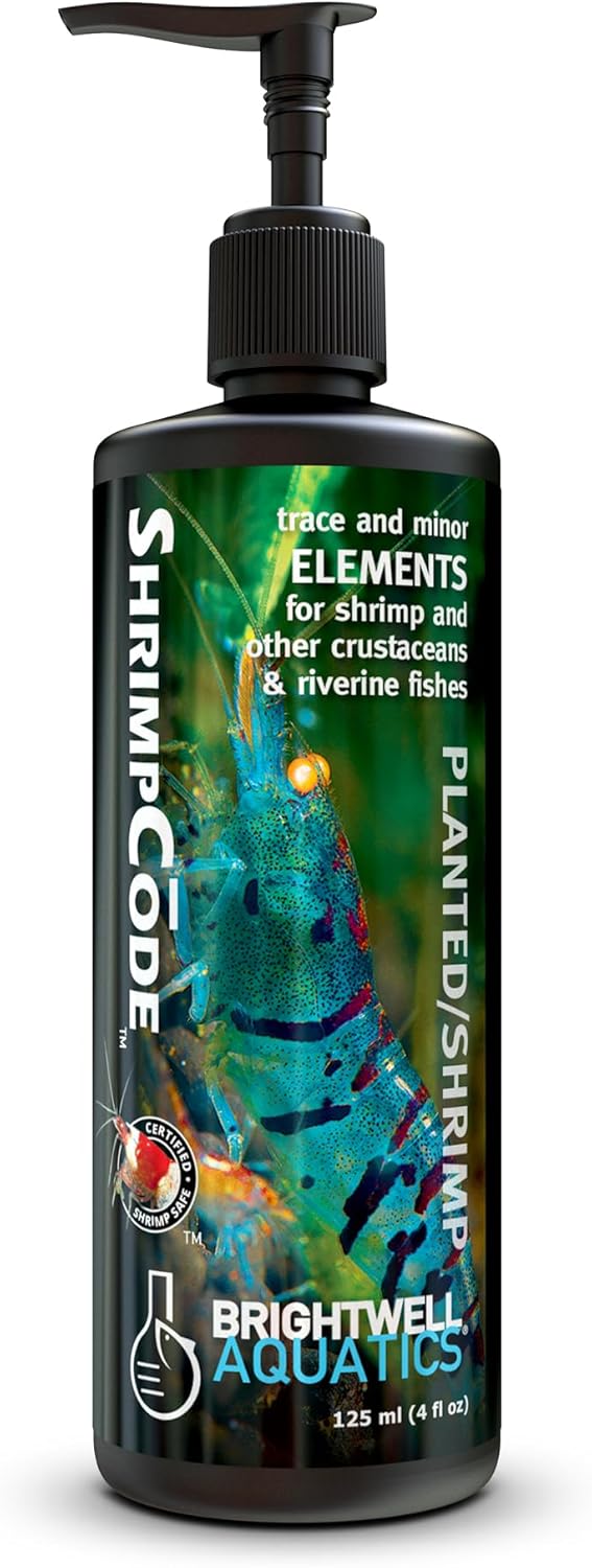 Brightwell Aquatics ShrimpCōde – Essential Trace & Minor Elements for Freshwater Shrimp, Crustaceans & Fish – Supports Molting, Coloration & Health, 125 ml