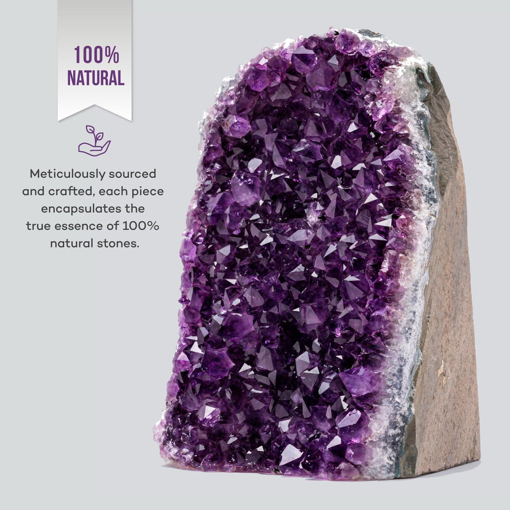 Natural Amethyst (4 lb to 5 lb) - 4.5" to 9" Height - Crystal Clusters Stone from Uruguay Raw Geode Quartz - Deep Purple Color