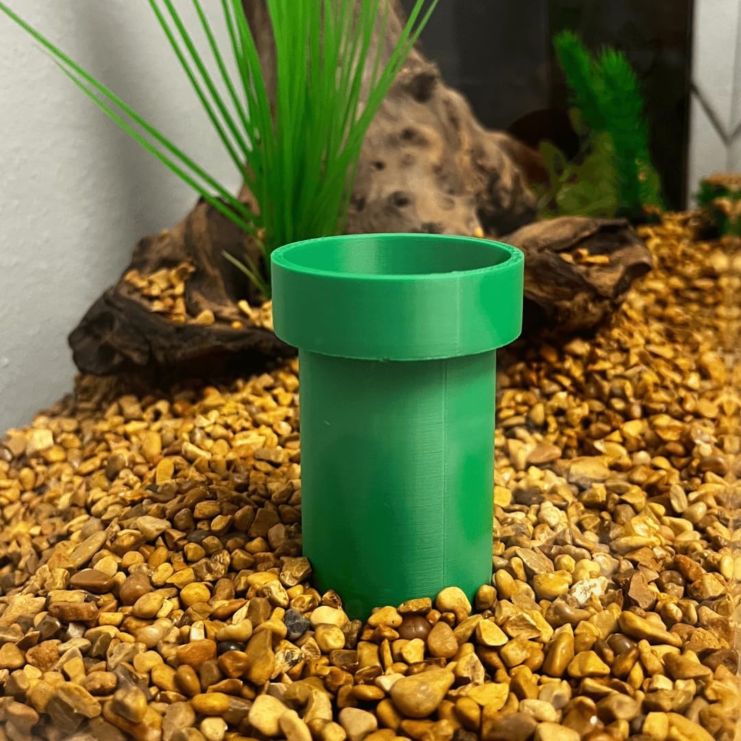 Chatelet REEFSHAPE Pipe Design Aquarium Viewing Tunnel | Underground Fish & Shrimp Corner Hideout with Pipe Entrance | Made in USA (Green, Single Pipe)