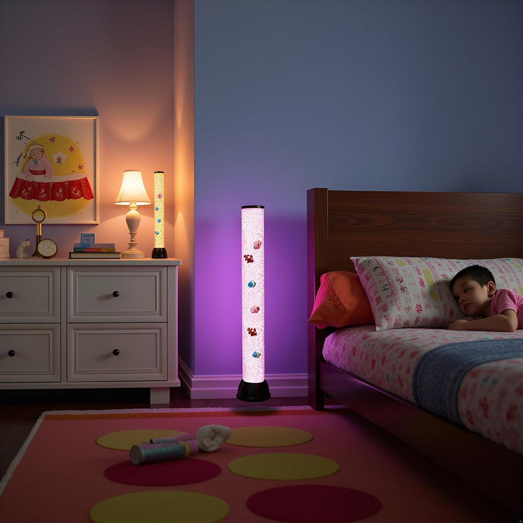 Lightahead Extra Large 32 Inches LED Fantasy Bubble Fish Tube Fake Aquarium with 7 Color Light Effects. The Ultimate Sensory Lamp.