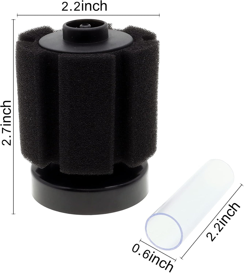 ALEGI 4pcs Small Aquarium Bio Sponge Filter with Suction Cups, Check Valves for 5 Gal, 10 Gal, 20 Gal Breeding Fry Betta Shrimp Fish Tank (Up to 10 Gallon 4 Pcs)