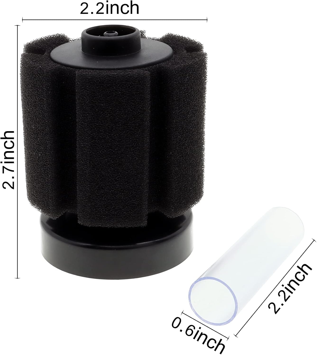 ALEGI 4pcs Small Aquarium Bio Sponge Filter with Suction Cups, Check Valves for 5 Gal, 10 Gal, 20 Gal Breeding Fry Betta Shrimp Fish Tank (Up to 10 Gallon 4 Pcs)