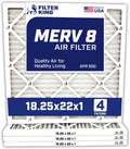 Filter King 18.25x22x1 Air Filter | 4-PACK | Carbon MERV 8 HVAC Pleated A/C Furnace Filters | MADE IN USA | Actual Size: 18.25 x 22 x .75"