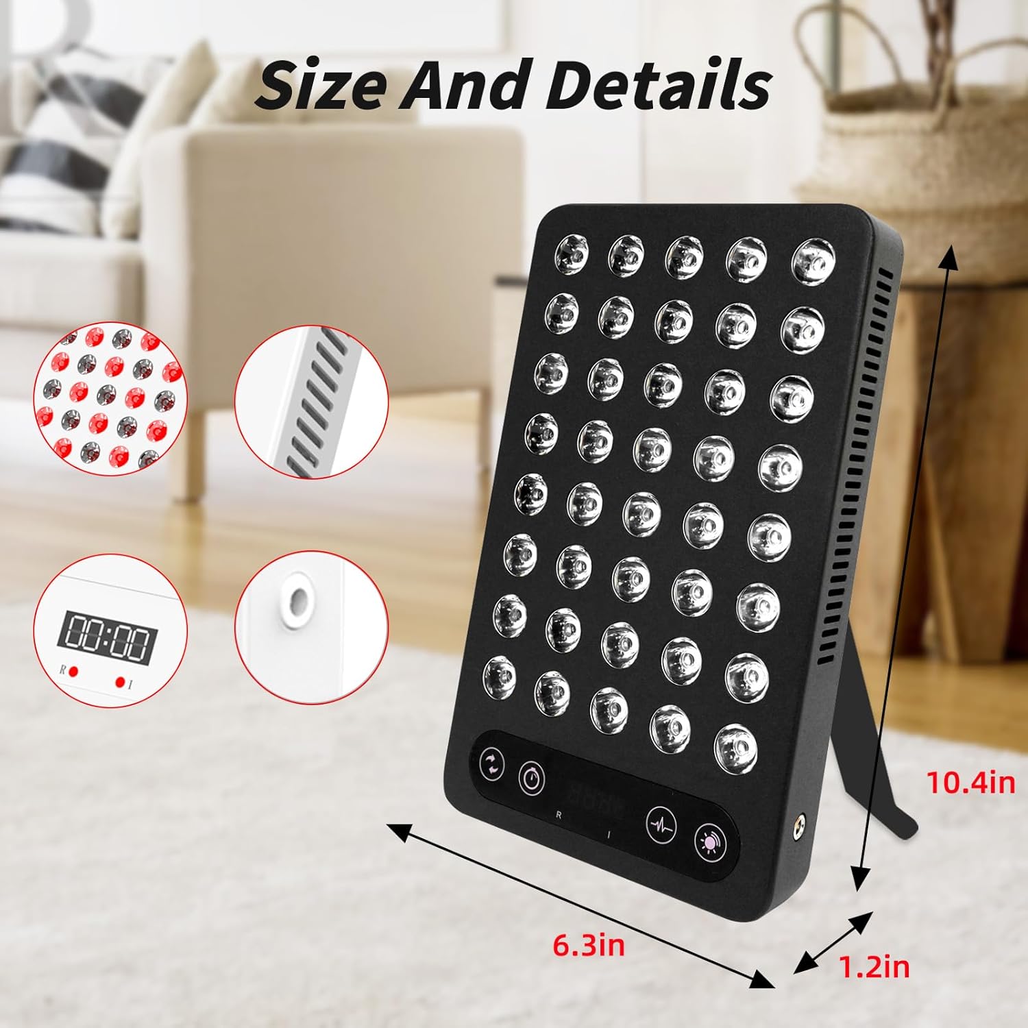 Portable Red Light and Infrared Therapy Panel for Body, 660nm and 850nm Wavelength, Built in Timer, 200w High Power Panel Promoting Sleep, Relieve Muscle Fatigue-Red Light Therapy for Face