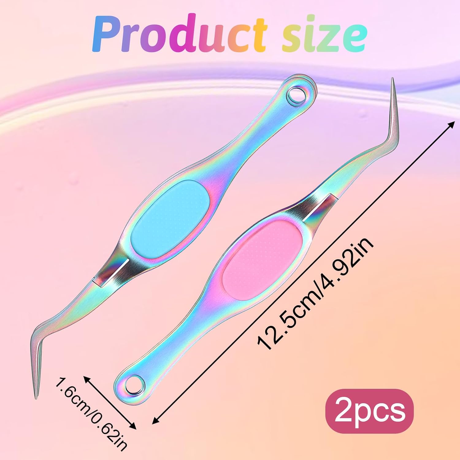2 Pcs Craft Reverse Tweezers Crossing Lock Tweezer Precision Curved Tweezers Soft Grip Bent Fine Point Tweezer for Jewelry DIY Electronics Laboratory Work