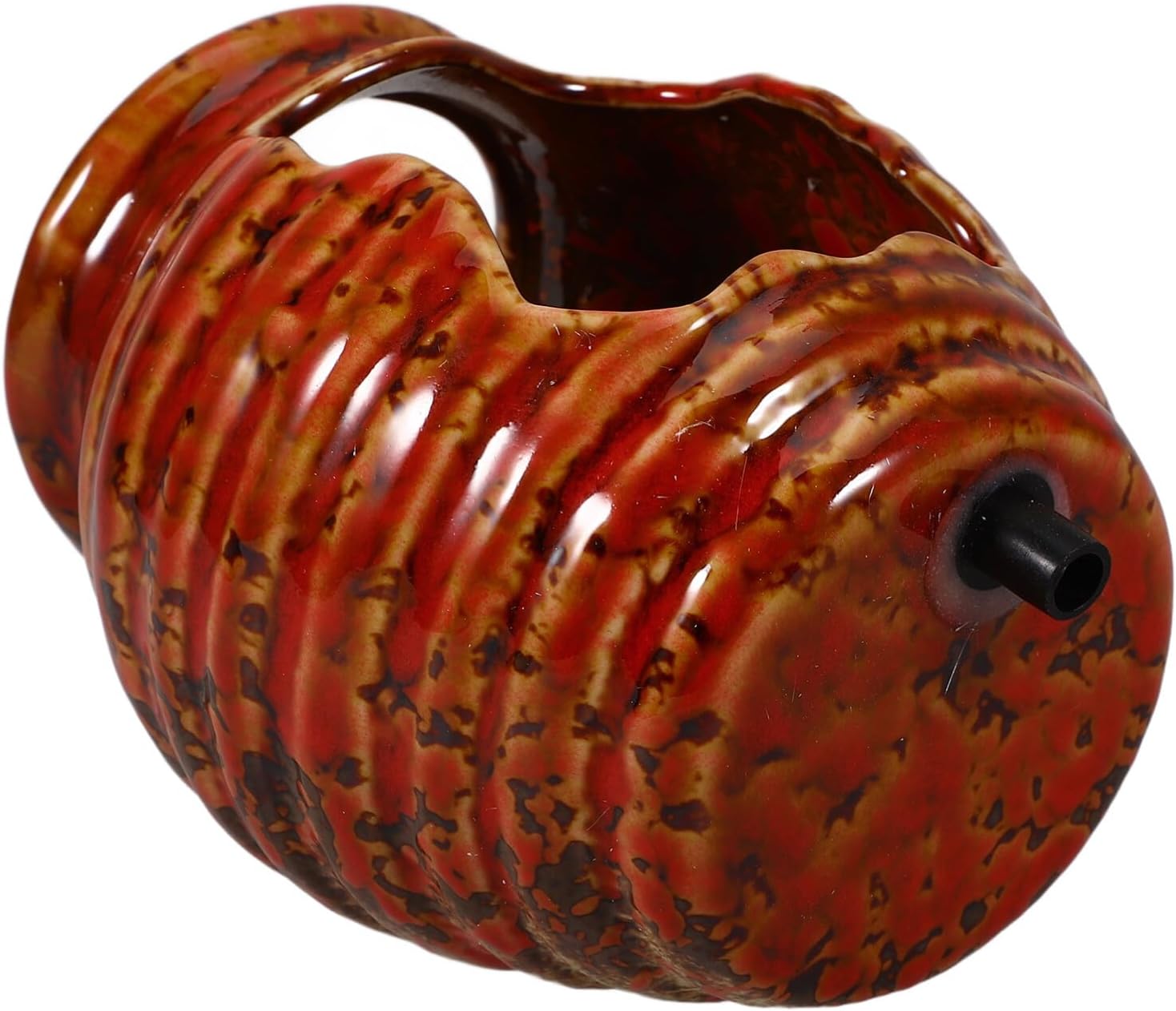 Milisten Circulating Water Clay Pot Circulating Fountain Decor Outdoor Garden Water Fountain Jar Desktop Ornament Aquarium Hideaway Cactus Bowl Red Ceramics