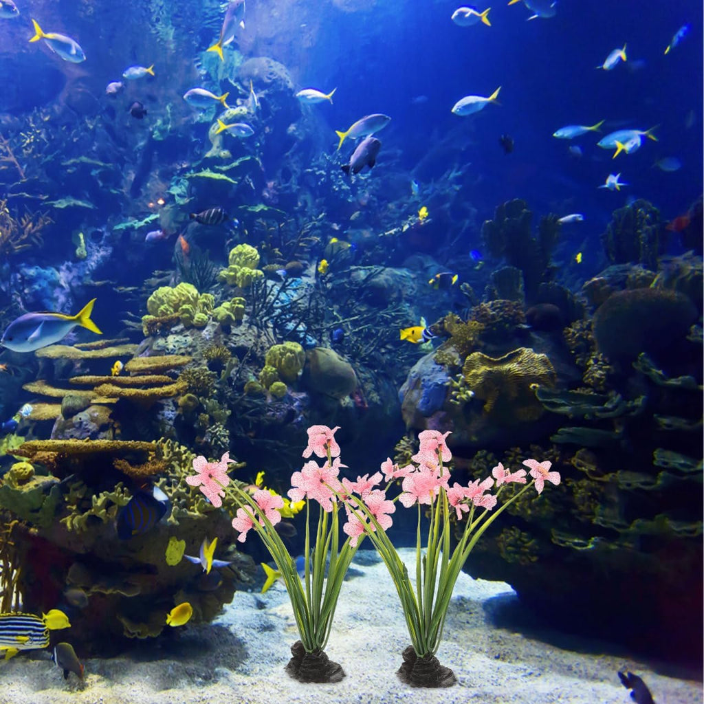 NOLITOY 2Pcs Pink Fish Tank Decor Aquarium Decoration- Betta Water Plants Decoration Models for Aquarium Decorative