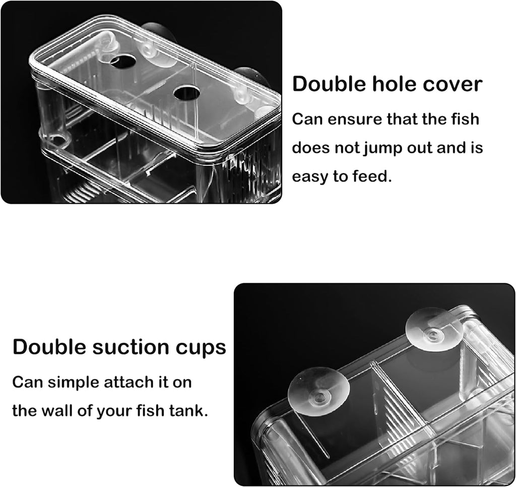 Mipukbay Aquarium Small Isolation Breeding Box, Acrylic Transparent Aquarium Breeder Box for Fish Fry Hatching, Shrimp Breeding, Betta, Guppy, Killifish, Clownfish, Suitable for Small Fish Tanks