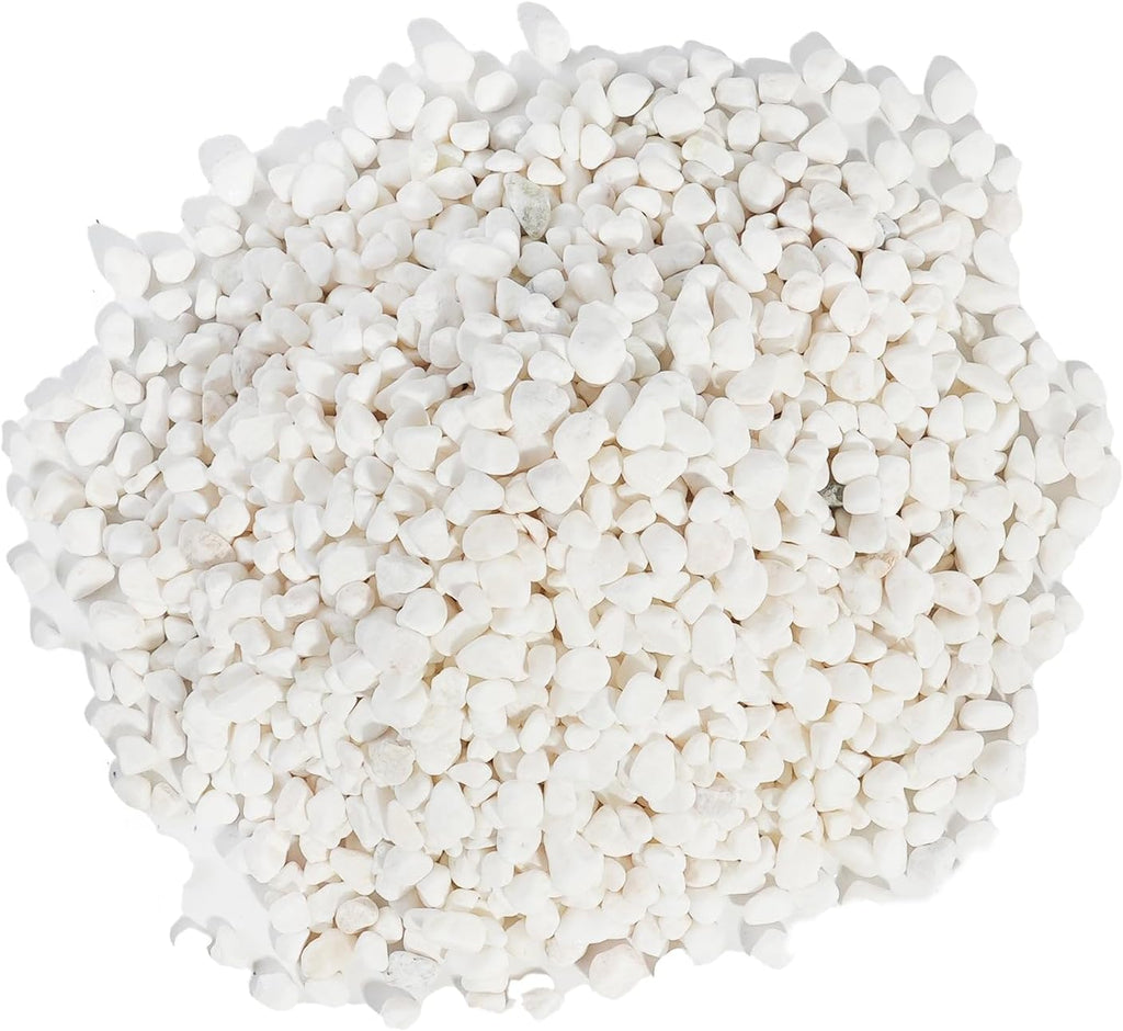 CONSDAN 12 LBS Natural Gravel for Fish Tank, StoneCreek Betta Fish Aquarium Gravel, Vase Filler, River Rocks, Fish Tank Decorations, Perfect for Aquarium Decor, Fish Tank, & Indoor Plant, White