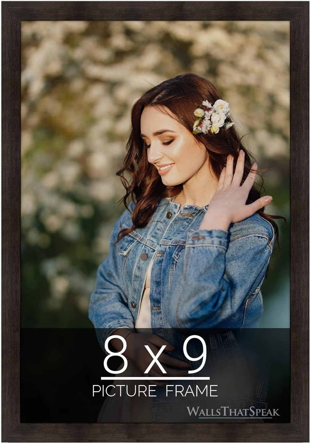 wallsthatspeak 8x9 Espresso Brown Picture Frame for Puzzles Posters Photos or Artwork