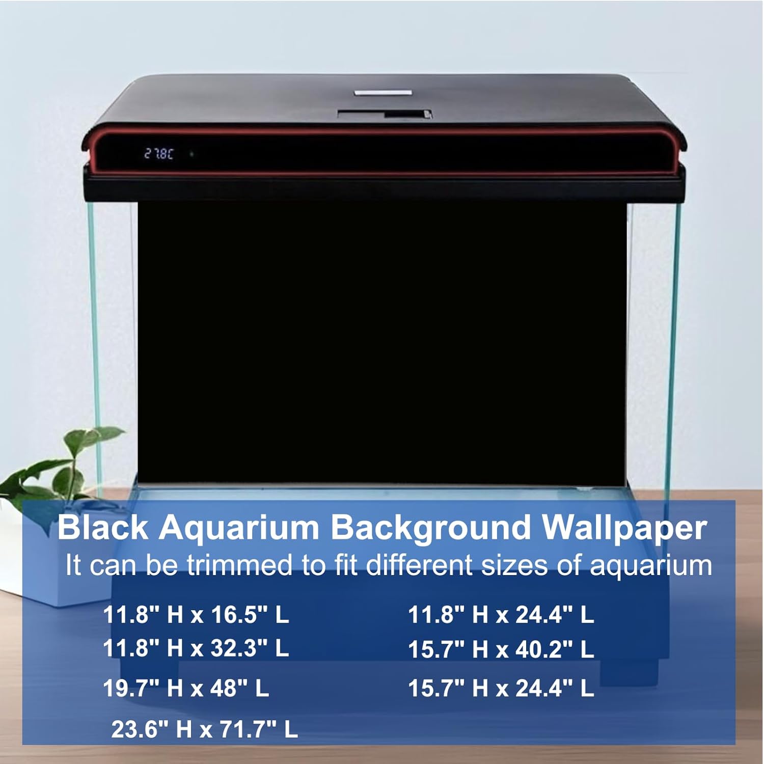 ELEBOX Aquarium Background Blue Black Fish Tank Background Wallpaper Double-Sided Aquarium Backing Paper, Aquarium Decorations for 10 Gallon 20 Gallon Aquarium 15.7" x 32.3"