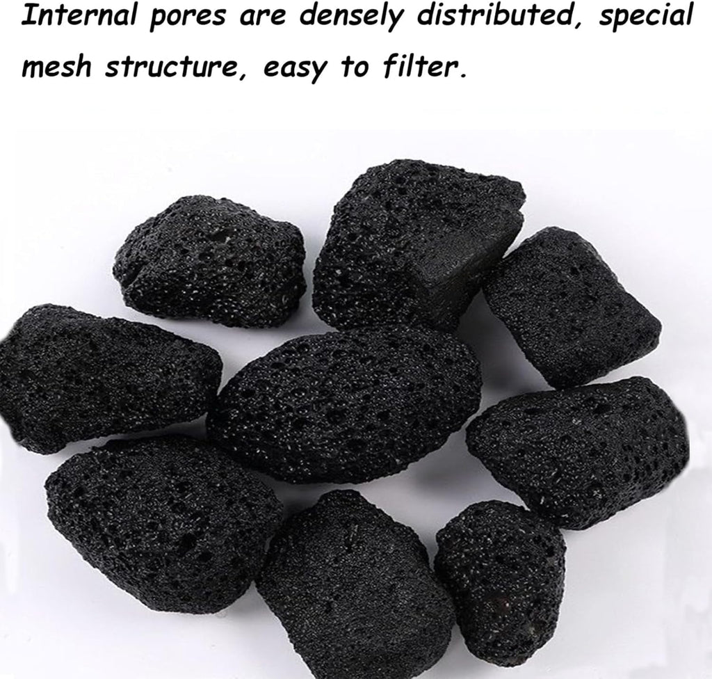 Tfwadmx 10 Pack Aquarium Black Lava Rock Fish Tank Volcanic Pumice Stones for Fish Shrimp Betta(1.18''-1.96'')