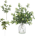6 Pcs Artificial Greenery Stems, Realistic Faux Eucalyptus Branches Plants for Vase Decor, Wedding Centerpieces, Farmhouse Home Party Decor, Bendable Stems & No Fade (Green)