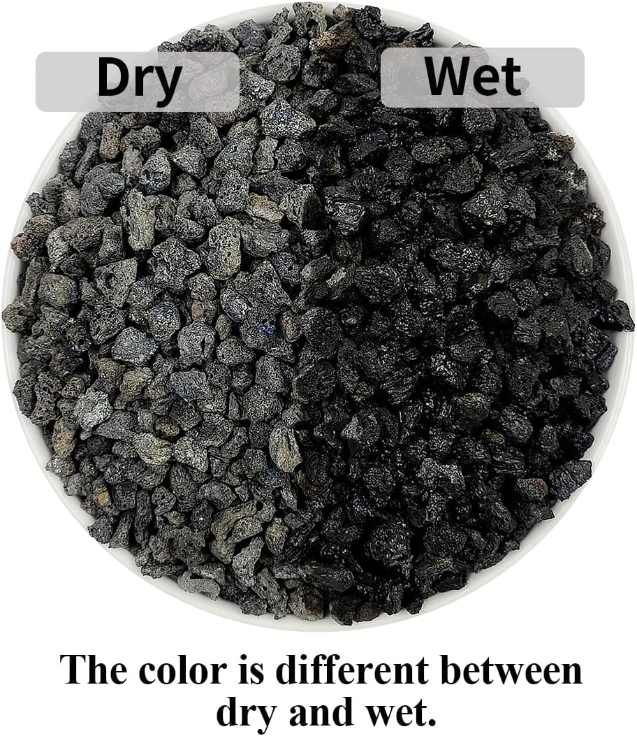 Black Horticultural Lava Rocks for Plants, 5lb Succulents Cactus Bonsai Soil Volcanic Rocks for Aquarium Outdoor Decorative Stones for Craft Projects, Vase Fillers
