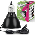 Reptile Lamp Bulb Fixture 5.5 Inch Deep Dome with Switch - Ideal for 60W/75W/100W/150W Heat Lamp Bulbs, Compatible with All E26 UVA/UVB/Basking Heat Bulbs, Supports Up to 150 Watts