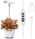 Grow Lights for Indoor Plants Small Potted - Full Spectrum, Auto 3/9/12H Timer, 10-Level Dimming & Adjustable Height - Compact Grow Light for Succulents, Herbs, Foliage in Home/Office (White,1PACK)