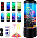 Toycol Bubble Jellyfish Lamp,8 Color Changing LED Jellyfish Night Light,Aquarium Tank Table Mood Lamps for Adults Kids Home Office Decor Gifts (Bubble Jellyfish lamp)