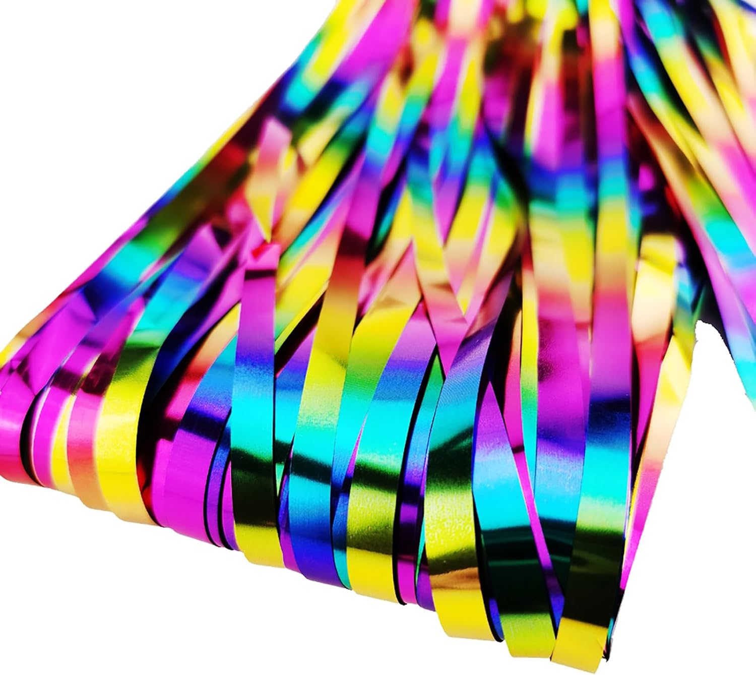 2 Packs Rainbow Party Decorations, Rainbow Foil Fringe Curtain Neon Backdrop Metallic Tinsel Photo Booth Props for Birthday Gay Pride Day Bachelorette Engagement Baby Shower Unicorn Disco Party Decor