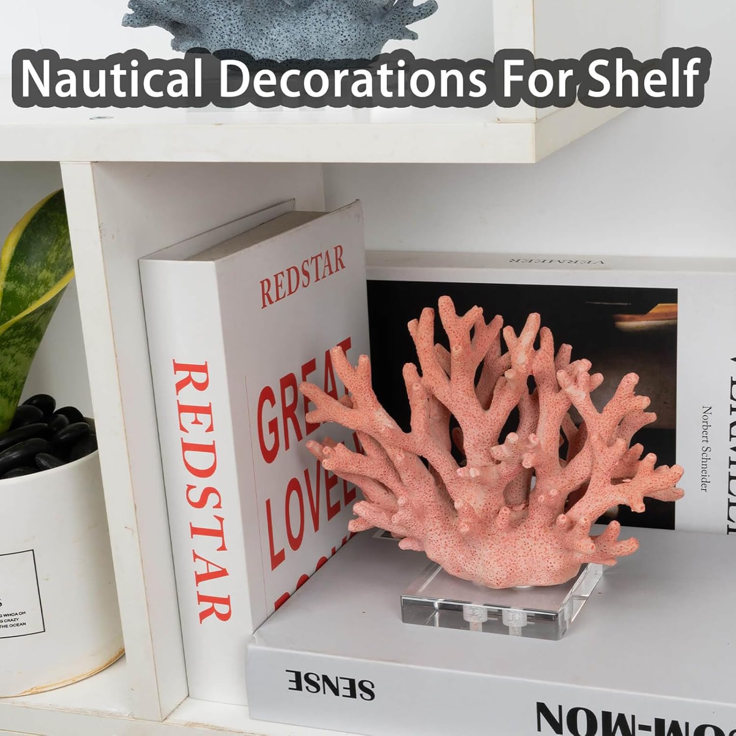 Coral Reef Decor Faux Coral Decor Resin Coral Home Decoration Coral Standing Décor Coral Sculpture with Acrylic Base Pink