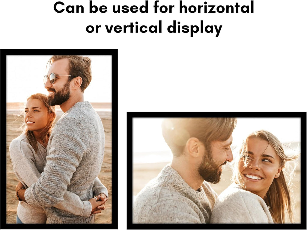 Americanflat 22x35 Poster Frame with Polished Plexiglass - Black Picture Frame - Wide Photo Frames Made of Engineered Wood for Vertical or Horizontal Wall Display - Epic Collection - Black