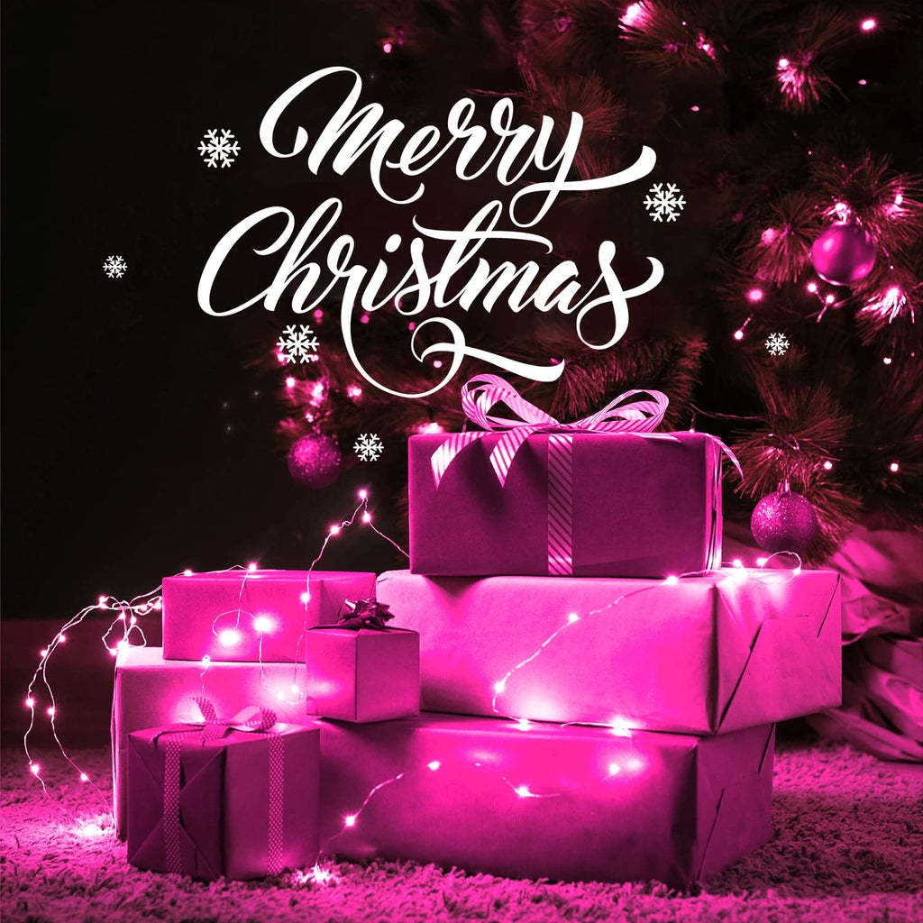 JMEXSUSS 2 Pack Pink Fairy Lights Battery Operated, Total 200 LED 66ft Twinkle String Lights with Remote, 8 Modes Pink Christmas Lights for Bedroom Tree Valentine's Day Anniversary Indoor Decor