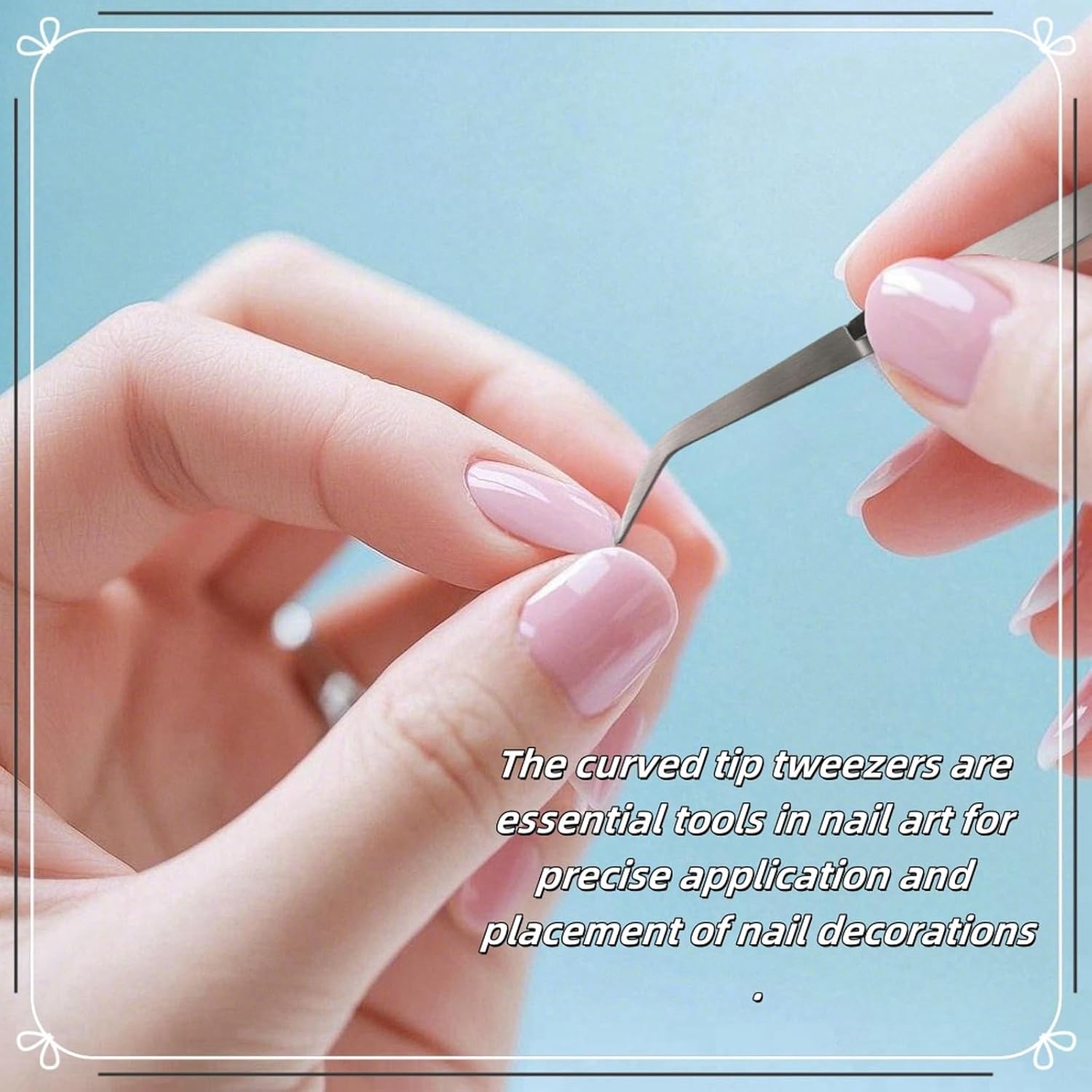 Reverse Craft Tweezers for Crafting Nail Salons Eyelash Extensions Jewelry Making, Long Nail Tweezer with Pointed Tip and Curved Tip, Sticker Locksmith Tools for Unlocking and Journaling (2 Pcs)