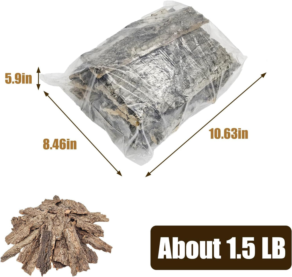 VCEPJH 1.5 LB Reptile Bark Bedding, Natural Cork Bark for Reptiles Flat Cork Wood Terrarium Substrate Tank Supplies for Snake Spiders Bearded Dragons Hermit Crabs Geckos
