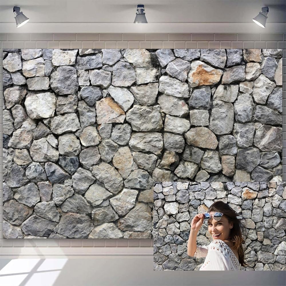 12x6ft Stone Wall Backdrop Natural Rock Wall Textured Photography Background Italy Stone House Town Ancient Palace Backdrops Vintage Garden Decoration Holiday Party Banner Rocky Fish Tank Background
