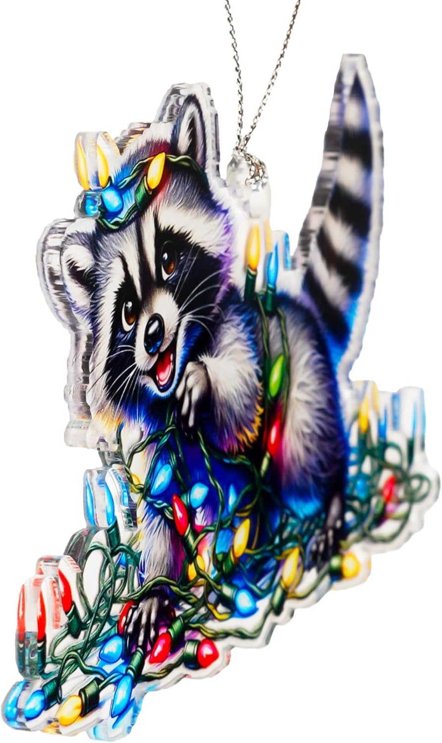 Raccoon Christmas Ornaments 2025, Funny Christmas Ornament, Funny Raccoon Gifts for Women Men, Sweater Animal Christmas Decorations, Unique Acrylic Keepsake Holiday Present Exchange Party Favor.