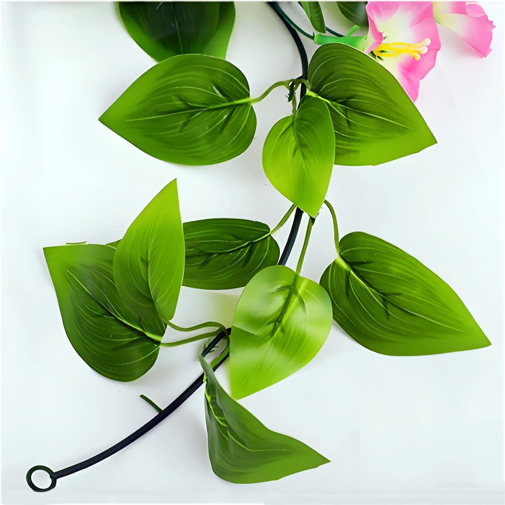 AirSun Artificial Morning Glory Flower Vines, 2pcs 15Feet Hanging Plants Silk Garland Fake Green Plant Home Garden Wall Fence Indoor Outdoor Wedding Birthday Decor