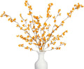 4Pcs Fake Flowers Blossom Branches Artificial Flowers for Indoor Decor, Faux Long Stem Realistic Indoor Plants for Vase Wedding Home Office Bedroom Party Table Centerpieces Decor