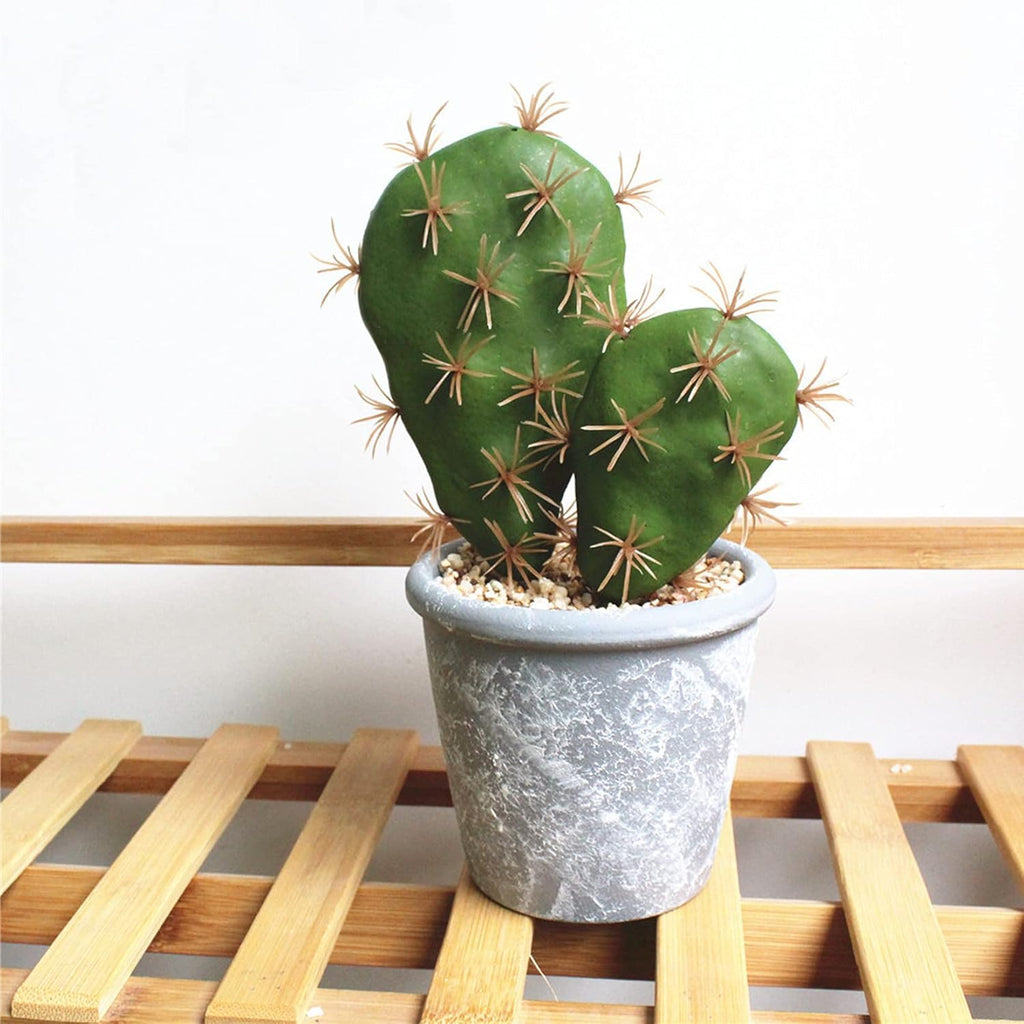 HinyoCo 6 Pcs Artificial Cactus Faux Cactus Plant Flower Arrangement Green Plant Material for Home Office Decoration