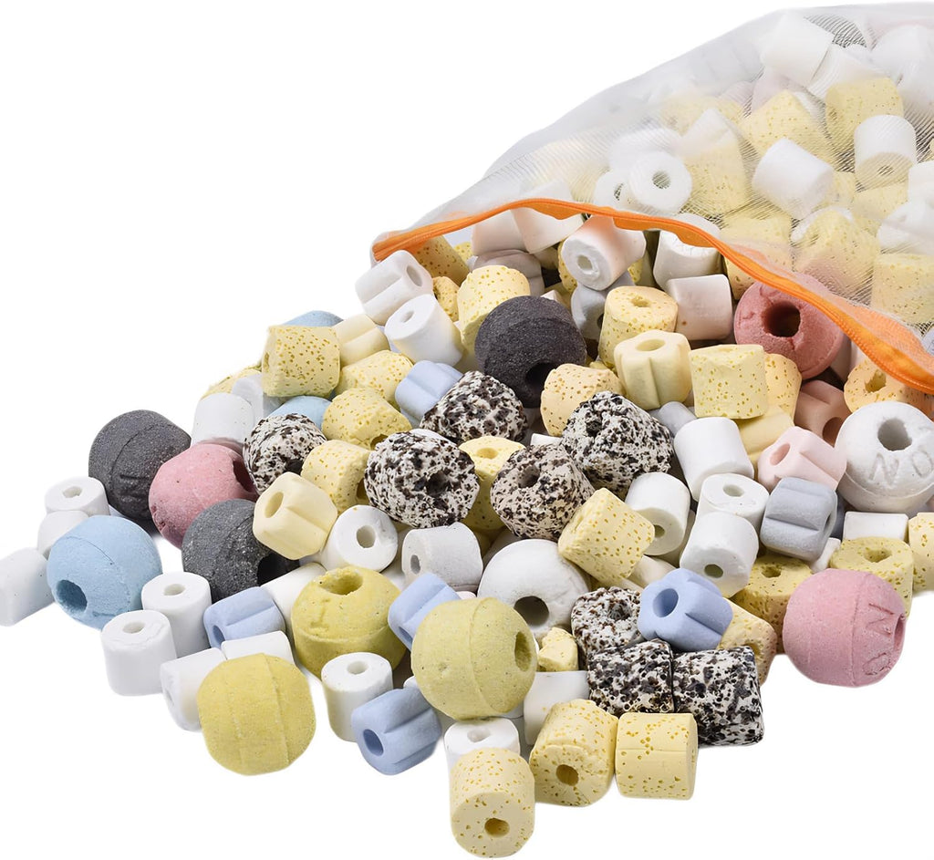 Aquarium Biological Filter Media Hollow Center Ceramic Rings + Bio Balls for Fish Tank (All-in-one Media)