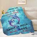 Dolphin Throw Blanket Dolphin Stuff Gifts for Kids Girls Boys Adults Women Man Soft Cozy Warm Plush Fluffy Fuzzy Fleece Blanket Decor 50''X60''