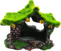 IBWell Aquarium Decoration House Resin Hollow Hideout House, Fish Tank Accessories Cave Ornament Tank Small Fish Hideaway with Moss