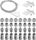 PATIKIL Ceiling Hanging Wire Cable Kit, 1m/3.3ft 8 Set Adjustable Light Suspend Cable Kit Panel Hanging Rope Clamp for Pendant Light Fitting Aquarium Lights, Style 3