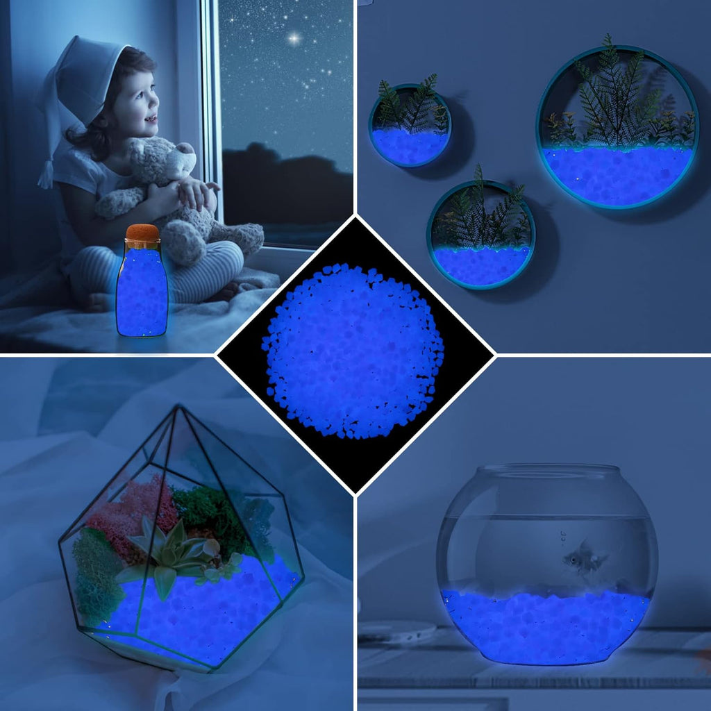 300pc Luminous Pebble Stones Glowing Rocks Luminous Stone for Garden Patio Aquarium Walkway Driveway(Pink)