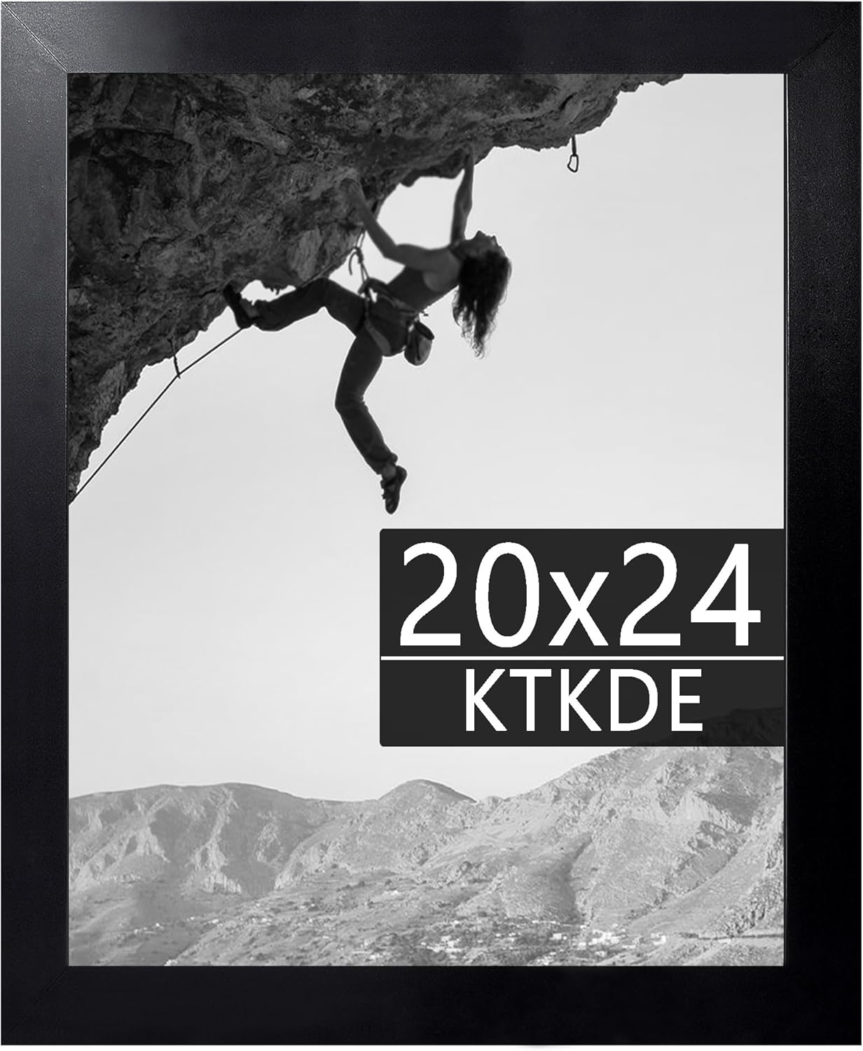KTKDE 20x24 Poster Frame, Wooden Picture Frames Black with HD Plexiglass for Horizontal or Vertical Wall Mounting, Gallery Picture Frames and Art Prints Large Photo Frame