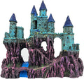 Aquarium Castle Decoration for Fish Tank Castle Cave Hideouts House Plants Supplies Accessories Safe for Freshwater and Saltwater Fish Tanks – Medium（Blue）