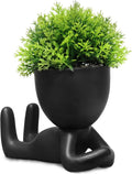 Zerzsy Bathroom Shelf Decor Accent Women Cute Cubicle Accessories Artificial Plants Pot Head Cute Human Shape Desk Decoration Office Décor for Women, Bathroom Office Plants- Set of 1