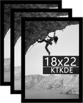 KTKDE 18x22 Poster Frame 3 pack, Picture Frame Black Wooden, Puzzles Posters Photos or Artwork Photo Frame Vertical & Horizontal Wall Hanging