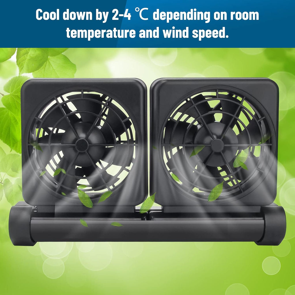 Aquarium Fan 2 3 4 Heads, Aquarium Chillers Cooling Fan Adjustable Fish Tank Cooling Fan with 2 Wind Speed Fan for Water Tank, Aquarium Tank Chiller (2 Head)