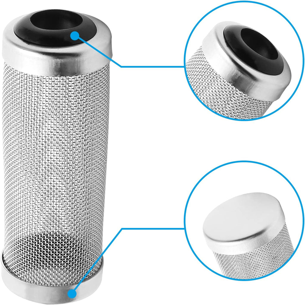 Bivethoi Stainless Steel Aquarium Filter Intake Cover, 16mm Shrimp Filter Guard Metal Fish Tank Filter Intake Strainer, Mesh Tube Filter Net Cover Aquarium Inlet Filter Screen for Fish Tank