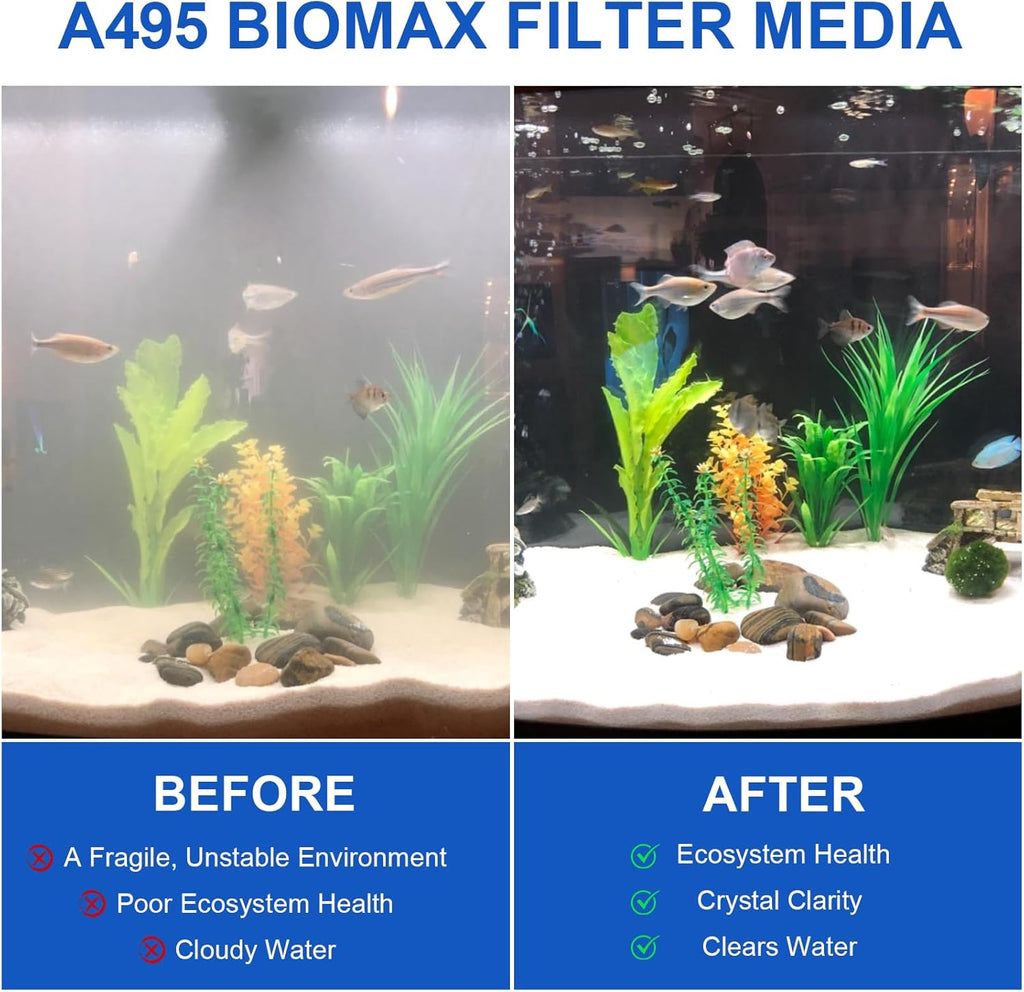 110g BioMax Filter Media Kit Compatible with Fluval U Underwater Filters (U2, U3, U4), A495 Replacement Filter Media to Boost Biological Filtration for Crystal Clear Fish Aquarium Water - 2 Pack